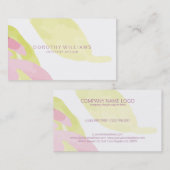 パステルモダン抽象芸術水彩内装デザイン 名刺 (正面/裏面)
