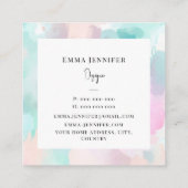 パステルモダン抽象芸術色彩の鮮やかパターン スクエア名刺 (裏面)