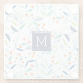 パステルモダン植物模様 ガラスコースター (裏面)