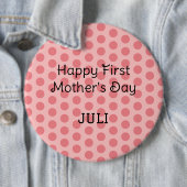 パステルモダン水玉模様シンプルハッピーマザーズデイ 缶バッジ (インサイチュ)