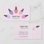 パステルモダン爪、 ネイルポーランドメイクアップアーティストビジネス 名刺 (正面/裏面)