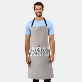 パステルモダン美しいユーパーソナライズされたネーム エプロン (着用した状態)