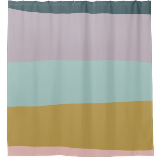 パステルモダン自然抽象芸術ストライプのカラーブロック シャワーカーテン (正面)