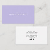 パステルモダン薄紫シンプルプロフェッショナルミニマル 名刺 (正面/裏面)