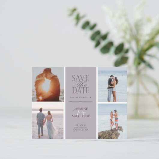 パステルモダン4枚の写真が日付はがきを保存 案内ポストカード (スタンド正面)