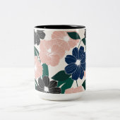 パステルモダン&ダークフラワー ツートーンマグカップ (中央)