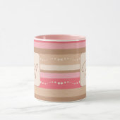 パステルモノグラムとストライプパタンズパターンマグ マグカップ (中央)