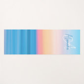 パステルモノグラムのビーチサンセットカスタム ヨガマット (正面(横))