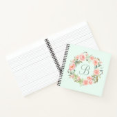 パステルモノグラムのピンクフラワーリース日記 ノートブック (内部)