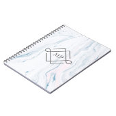 パステルモノグラムのマーブルストーン ノートブック (左側)