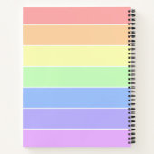 パステルモノグラムのレインボーカラフルストライプズ ノートブック (裏面)