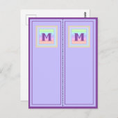 パステルモパターン(の模様が)あるノグラムMポストカードブックマーク ポストカード (正面/裏面)
