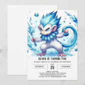 パステルモンキー誕生日 招待状 (正面/裏面)