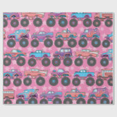 パステルモンスタートラックラッピング紙 ラッピングペーパー (フラット)