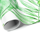 パステルモンステラのヤシの葉の熱帯水色 ラッピングペーパー (ロールコーナー)