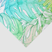 パステルモンステラのヤシの葉の熱帯水色 薄葉紙 (詳細)