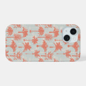 パステルヤシの木柄 iPhone 15ケース (裏面横)