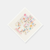 パステルユニコーンかわいいモダン誕生日パーティー スタンダードカクテルナプキン (角)