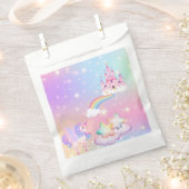 パステルユニコーンのプリンセスお菓子袋 フェイバーバッグ (クリップ留めされた状態)