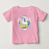 パステルユニコーンの魔法のカスタムバースデー ベビーTシャツ (正面)