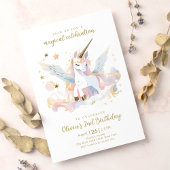 パステルユニコーンアンドレインボーマジカル誕生日 招待状
