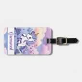 パステルユニコーンカラフル雲カスタム雲 ラゲッジタグ (正面横)