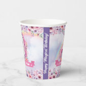 パステルユニコーンガール誕生日魔法ユニコーン 紙コップ (右)