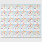 パステルユニコーンクラウドレインボラッピング紙 ラッピングペーパー (フラット)