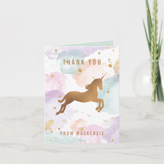 パステルユニコーンサンキュー サンキューカード (正面)