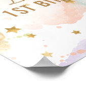 パステルユニコーンバースデーパーティーサイン ポスター (角)