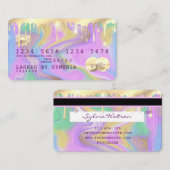 パステルユニコーンピンクと金ゴールドマーブルクレジットカード 名刺 (正面/裏面)