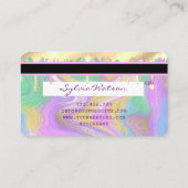 パステルユニコーンピンクと金ゴールドマーブルクレジットカード 名刺 (裏面)