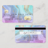 パステルユニコーンピンク液体金ゴールド大理石クレジットカード 名刺 (正面/裏面)