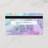 パステルユニコーンピンク液体金ゴールド大理石クレジットカード 名刺 (裏面)