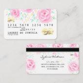 パステルユニコーンフローラクレジットカードウォーター色 名刺 (正面/裏面)