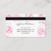 パステルユニコーンフローラクレジットカードウォーター色 名刺 (裏面)