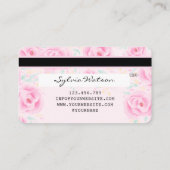 パステルユニコーンフローラクレジットカードウォーター色 名刺 (裏面)