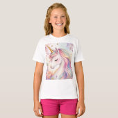 パステルユニコーンフローラル Tシャツ (正面フル)