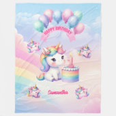 パステルユニコーンブランケットガール1st誕生日プレゼント フリースブランケット (正面)