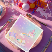 パステルユニコーンプリンセス ペーパーナプキン