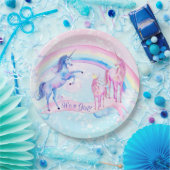 パステルユニコーンベビーシャワー紙プレート ペーパープレート (パーティー)