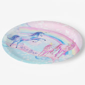 パステルユニコーンベビーシャワー紙プレート ペーパープレート (アングル)