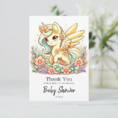 パステルユニコーンベビーシャワー サンキューカード (スタンド正面)