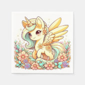 パステルユニコーンベビーシャワー スタンダードカクテルナプキン (正面)