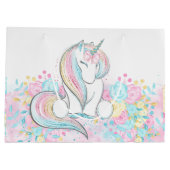 パステルユニコーンベビーシャワー ラージペーパーバッグ (裏面)