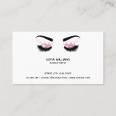 パステルユニコーンホログラムメイクアップアーティストCrown Lash 名刺 (裏面)