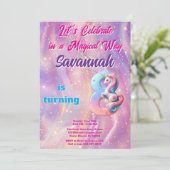 パステルユニコーンマジカル8thバースデーパーティー 招待状 (スタンド正面)