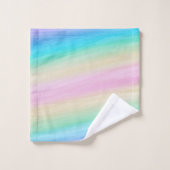 パステルユニコーンレインボーウォーターカラー#2 バスタオルセット (ウォッシュタオル)