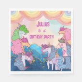 パステルユニコーン子供の誕生日紙 スタンダードランチョンナプキン (正面)