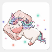 パステルユニコーン眠る スクエアシール (正面)